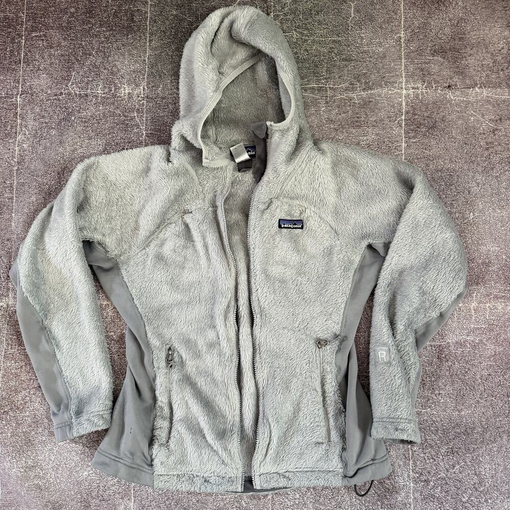Women's Patagonia R3 Regulator Fleece Platinum Gray Hi Loft Hoody Jacket Sz M